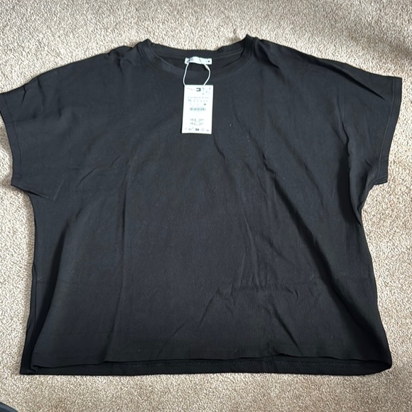 Zara Short Sleeve Tees - Black, White, Beige, Blue - Picture 2 of 6